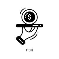 Profit doodle Icon Design illustration. Startup Symbol on White background EPS 10 File vector