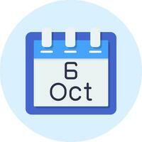 October 6 Vector Icon