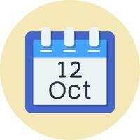 October 12 Vector Icon