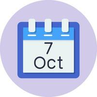October 7 Vector Icon