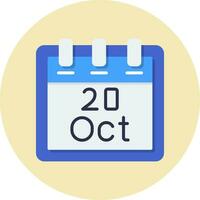 October 20 Vector Icon