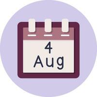 August 4 Vector Icon