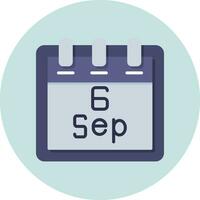 September 6 Vector Icon