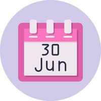 junio 30 vector icono