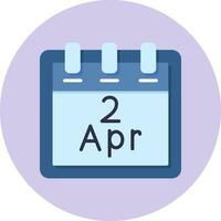 April 2 Vector Icon