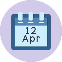 April 12 Vector Icon