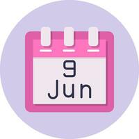 June 9 Vector Icon