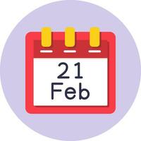 February 21 Vector Icon