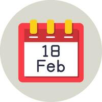 February 18 Vector Icon