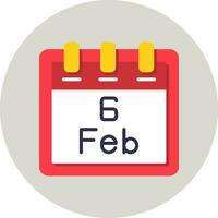 February 6 Vector Icon