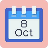 October 8 Vector Icon