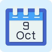 October 9 Vector Icon