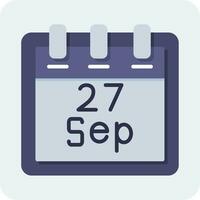 September 27 Vector Icon