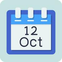 October 12 Vector Icon