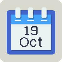 October 19 Vector Icon