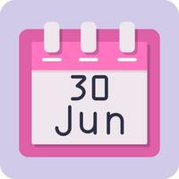 junio 30 vector icono