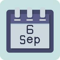 September 6 Vector Icon