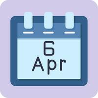 April 6 Vector Icon