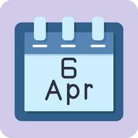 April 6 Vector Icon