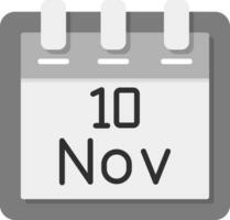 noviembre 10 vector icono