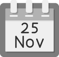 noviembre 25 vector icono