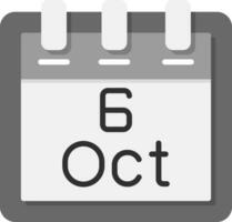 octubre 6 6 vector icono