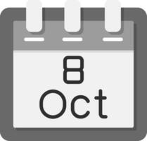 October 8 Vector Icon