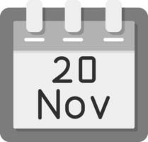 noviembre 20 vector icono