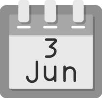 junio 3 vector icono