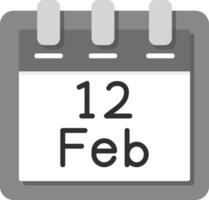 February 12 Vector Icon