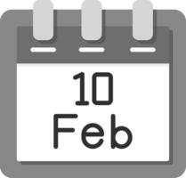 February 10 Vector Icon