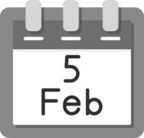 February 5 Vector Icon