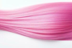 Pink straight hair close-up. Women's long pink hair. Hairdressing treatments photo