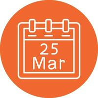 March 25 Vector Icon