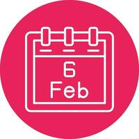 February 6 Vector Icon