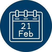 February 21 Vector Icon