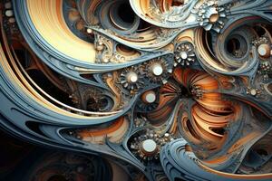 Abstract Computer generated Fractal design. A fractal is a never-ending pattern. Fractals are infinitely complex patterns that are self-similar across different scales, AI Generated photo