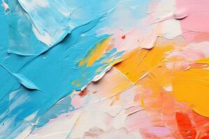 Painting close up of abstract colorful art brushstrokes as background, Fragment of multicolored texture painting. Abstract art background, AI Generated photo