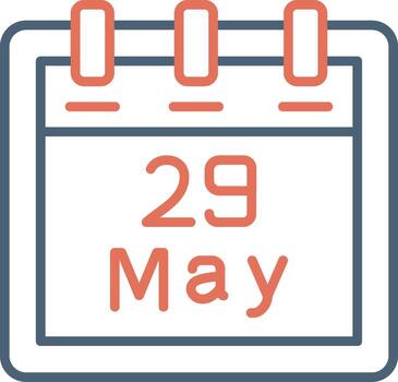 mayo 29 vector icono