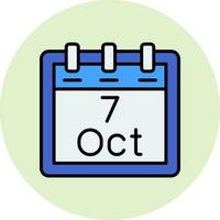 October 7 Vector Icon