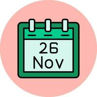 November 26 Vector Icon