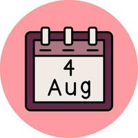 August 4 Vector Icon