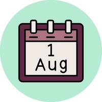 August 1 Vector Icon