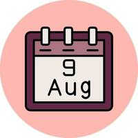 August 9 Vector Icon