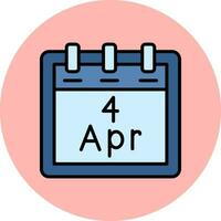 April 4 Vector Icon