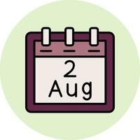 August 2 Vector Icon