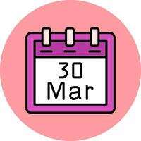 March 30 Vector Icon