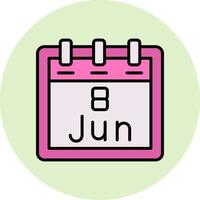 junio 8 vector icono