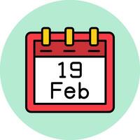 February 19 Vector Icon