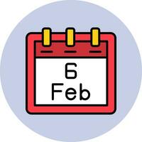 February 6 Vector Icon